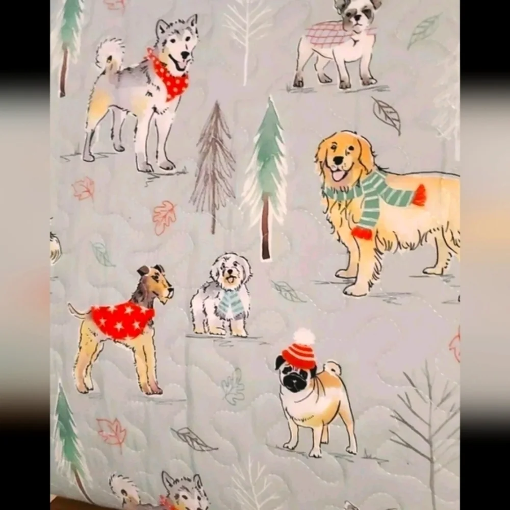 Dog Breed Reversible Quilt Queen Set 3pc